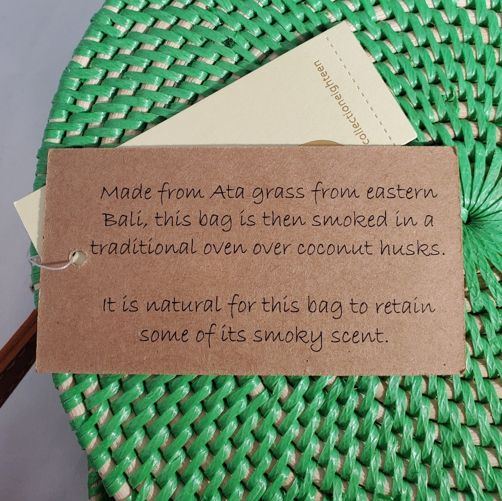 NWT Collection18 Round Ata Grass Rattan Corssbody - Picture 5 of 6